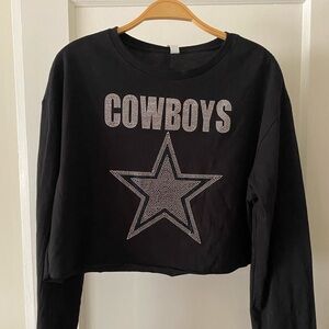 Black Rhinestone Dallas Cowboys Crop Top New With Tags